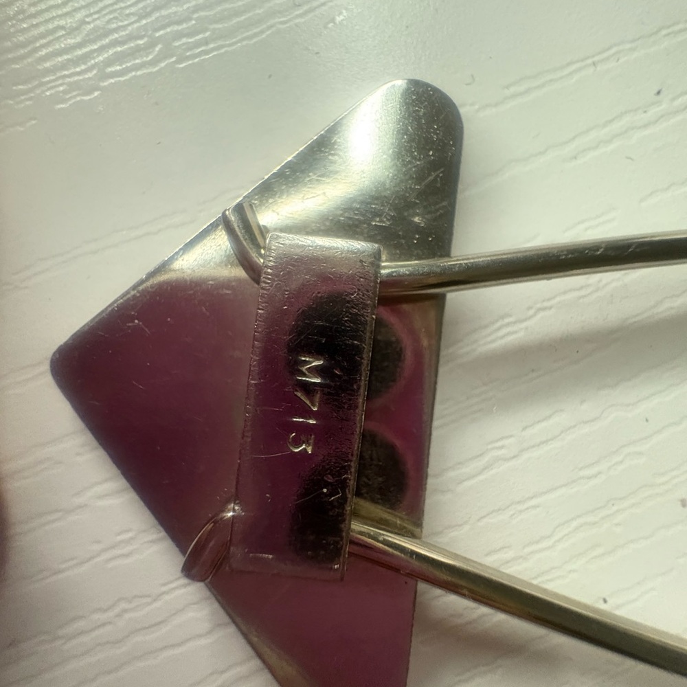 Prada Black And Silver Triangular Key Holder - image 6